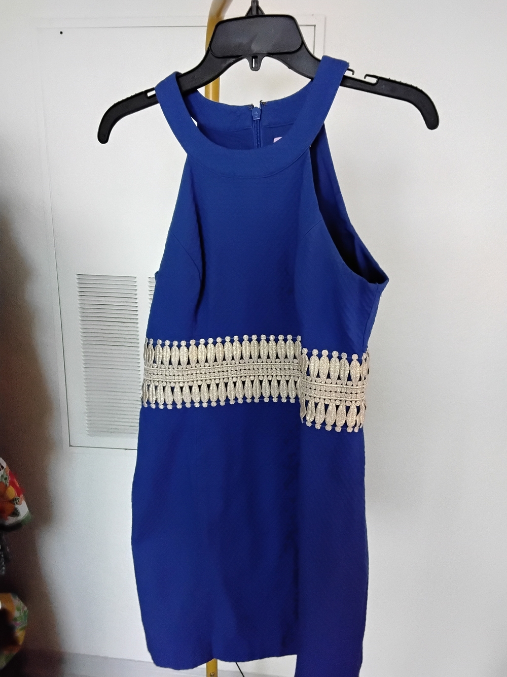 Lilly Pulitzer Royal Blue Sleeveless Mini with Cream Lace Trim
